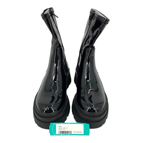 Aldo Big Shot Chunky Patent Sock Bootie Black Size 7.5 NWT $165 MSRP - Picture 5 of 9